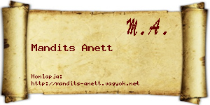 Mandits Anett névjegykártya